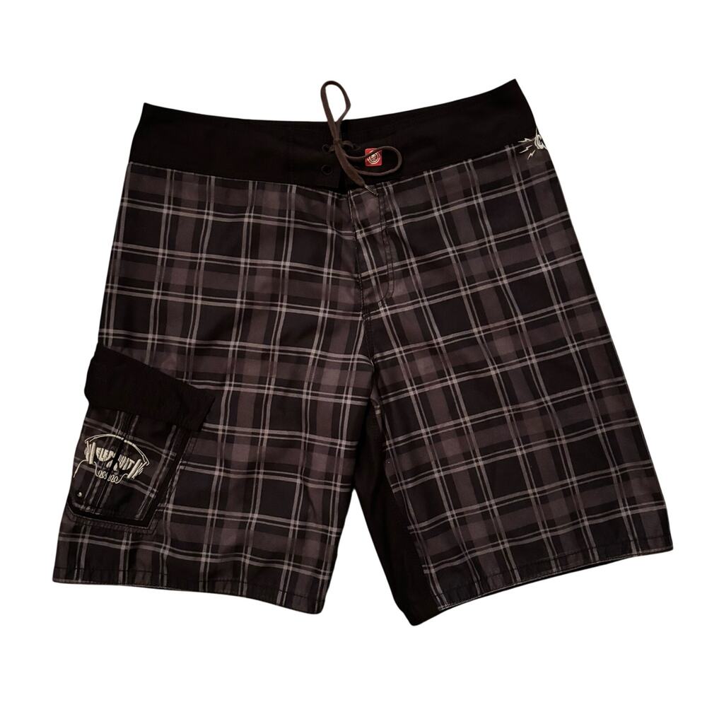 Y2K Plaid Element Board Shorts